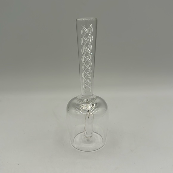 Steuben Air Twist Crystal Bell - Picture 1 of 4